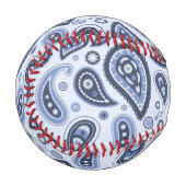Blue Paisley Pattern Baseball (Vorderseite Links)