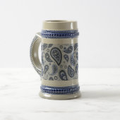 Blue Paisley Pattern Bierglas (Vorderseite Links)