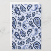 Blue Paisley Pattern Briefpapier (Vorne/Hinten)