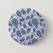 Blue Paisley Pattern Button (Vorderseite)