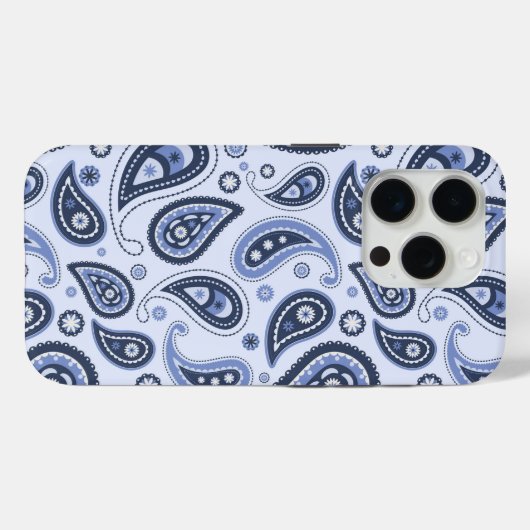 Blue Paisley Pattern Case-Mate iPhone Hülle (Rückseite (Horizontal))