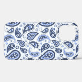 Blue Paisley Pattern Case-Mate iPhone Hülle (Rückseite (Horizontal))