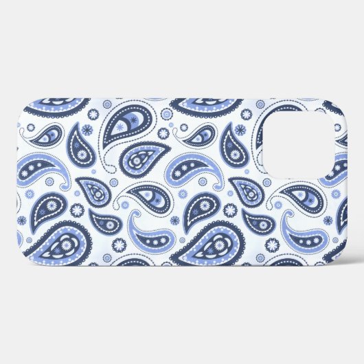 Blue Paisley Pattern Case-Mate iPhone Hülle (Rückseite (Horizontal))
