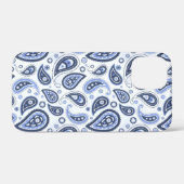 Blue Paisley Pattern Case-Mate iPhone Hülle (Rückseite (Horizontal))