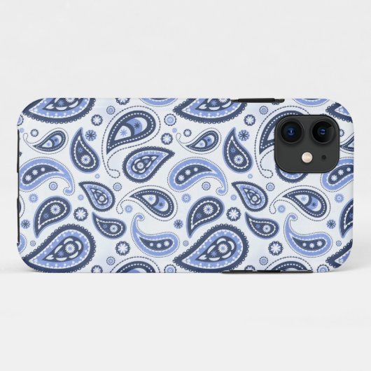 Blue Paisley Pattern Case-Mate iPhone Hülle (Rückseite (Horizontal))