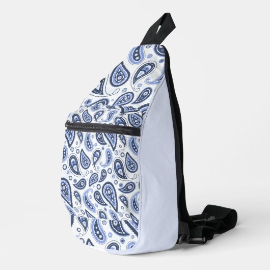Blue Paisley Pattern Crossbody Bag (Rechte Ecke)
