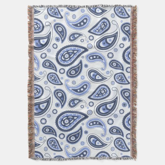 Blue Paisley Pattern Decke (Vorderseite Vertikal)