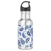 Blue Paisley Pattern Edelstahlflasche (Vorderseite)