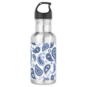 Blue Paisley Pattern Edelstahlflasche