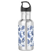 Blue Paisley Pattern Edelstahlflasche (Rückseite)