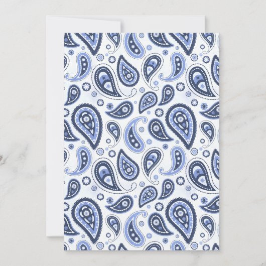 Blue Paisley Pattern Einladung (Vorderseite)