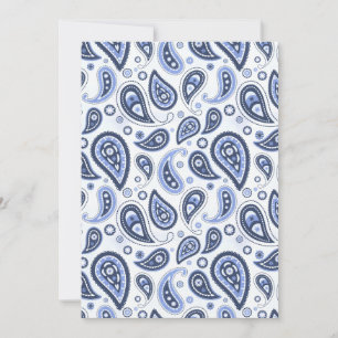 Blue Paisley Pattern Einladung