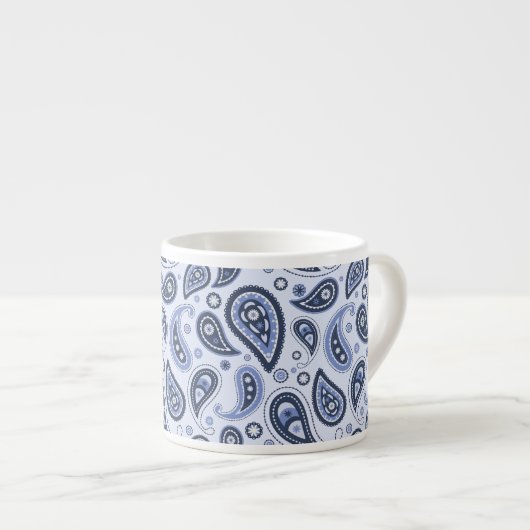 Blue Paisley Pattern Espressotasse (Vorderseite Rechts)