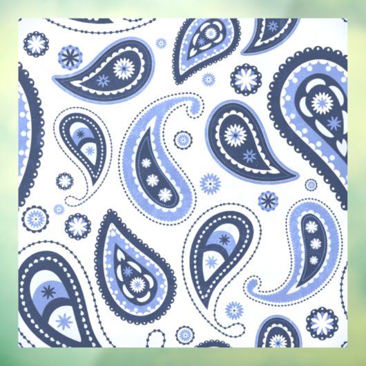 Blue Paisley Pattern Fensteraufkleber (Blatt 3)