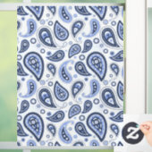 Blue Paisley Pattern Fensteraufkleber (Zuhause)
