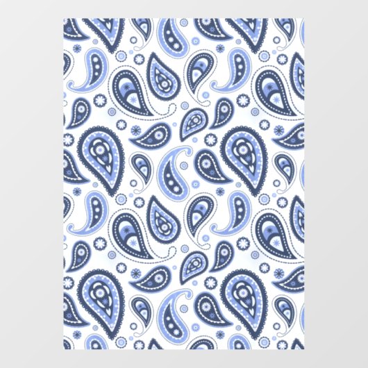 Blue Paisley Pattern Fensteraufkleber (Blatt)