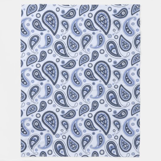 Blue Paisley Pattern Fleecedecke (Vorderseite)