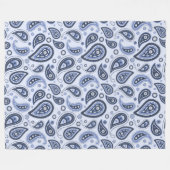 Blue Paisley Pattern Fleecedecke (Vorderseite (Horizontal))