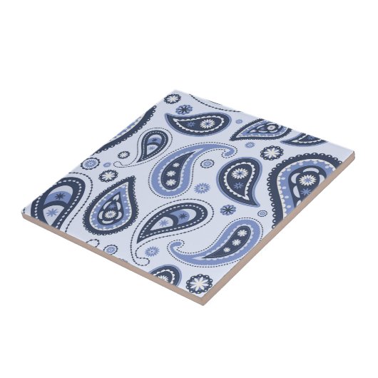 Blue Paisley Pattern Fliese (Seite)