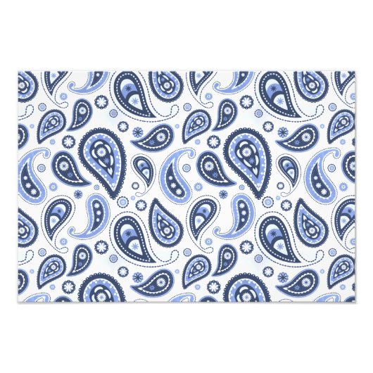Blue Paisley Pattern Fotodruck (Vorne)
