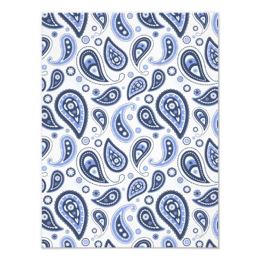Blue Paisley Pattern Fotodruck (Vorne)