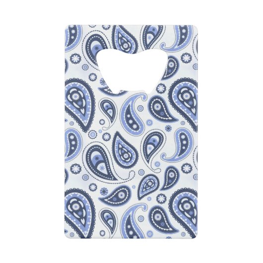 Blue Paisley Pattern Geldbeutel Flaschenöffner (Vorderseite)