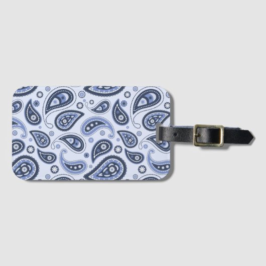 Blue Paisley Pattern Gepäckanhänger (Vorderseite (Horizontal))