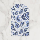 Blue Paisley Pattern Geschenkanhänger (Rückseite)