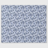 Blue Paisley Pattern Geschenkpapier (Flach)