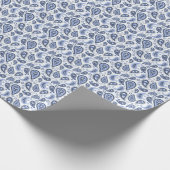Blue Paisley Pattern Geschenkpapier (Ecke)