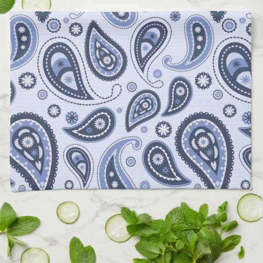 Blue Paisley Pattern Geschirrtuch (Gefaltet)