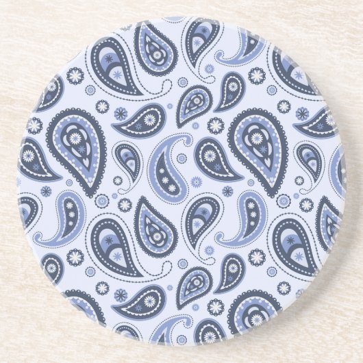 Blue Paisley Pattern Getränkeuntersetzer (Vorne)