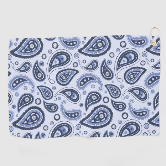 Blue Paisley Pattern Golfhandtuch (Horizontal)