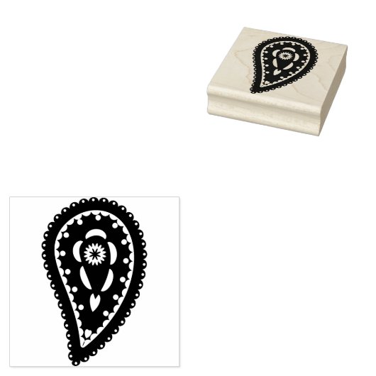 Blue Paisley Pattern Gummistempel (Stempel)