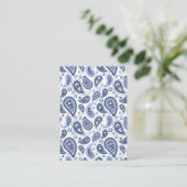 Blue Paisley Pattern Hinweiskarte (Stehend Vorderseite)