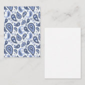 Blue Paisley Pattern Hinweiskarte (Vorne/Hinten)