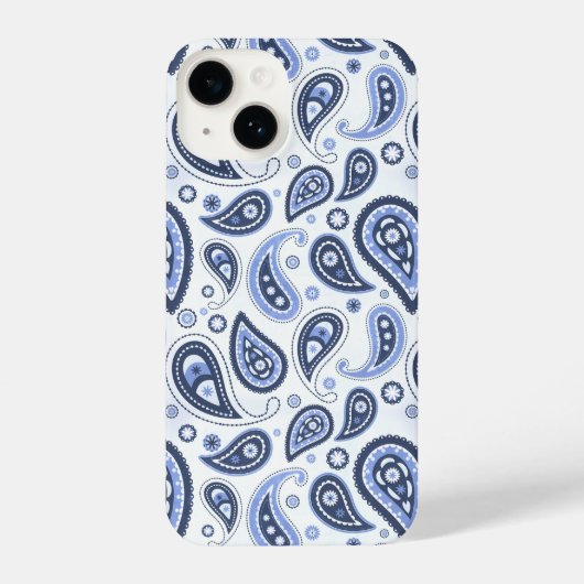 Blue Paisley Pattern iPhone Hülle (Rückseite)