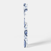 Blue Paisley Pattern iPhone Hülle (Linke Seite)
