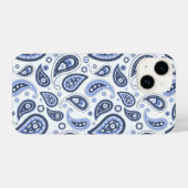 Blue Paisley Pattern iPhone Hülle (Rückseite (Horizontal))