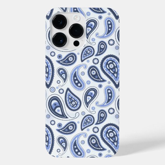 Blue Paisley Pattern iPhone Hülle (Rückseite)