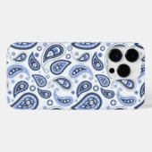 Blue Paisley Pattern iPhone Hülle (Rückseite (Horizontal))