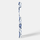 Blue Paisley Pattern iPhone Hülle (Linke Seite)