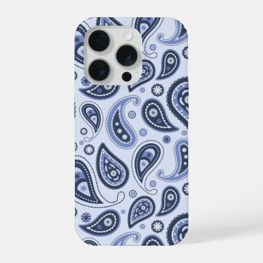 Blue Paisley Pattern iPhone Hülle (Rückseite)