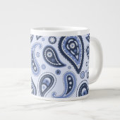 Blue Paisley Pattern Jumbo-Tasse (Vorderseite Rechts)
