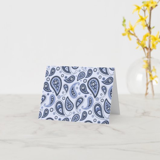Blue Paisley Pattern Karte (Gelbe Blume)