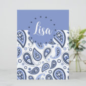 Blue Paisley Pattern Karte (Stehend Vorderseite)