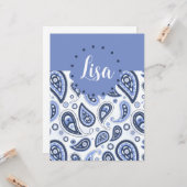 Blue Paisley Pattern Karte (Vorderseite/Rückseite Beispiel)