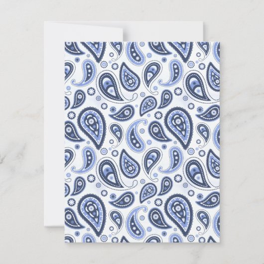 Blue Paisley Pattern Karte (Vorderseite)