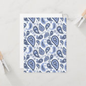 Blue Paisley Pattern Karte (Vorderseite/Rückseite Beispiel)