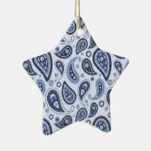 Blue Paisley Pattern Keramik Ornament (Rechts)